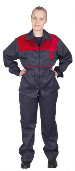 Костюм "Рейнир" женский (темно-серый с красн.отд.